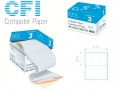 کاغذ کامپیوتر فرم پیوسته 80 ستونی 3  نسخه وسط پرفراژ کاربن لس CFI Computer Paper - پرفراژ مهر