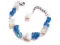 دستبند اوپال مکعبی با کریستال آبی - دستبند دخترانه زنانه