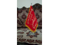 پرچم متالیک برجسته مذهبی منقش به نام حضرت اباعبدالله الحسین (ع) - طرح حضرت عباس ع
