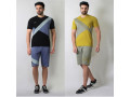 تیشرت شلوارک طرحدار مردانه - شلوارک لاغری