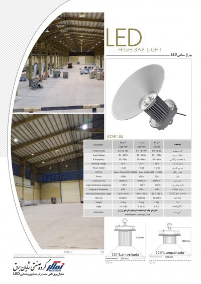 شایان برق تولیدکننده نورافکن صنعتی (سوله ای) LED