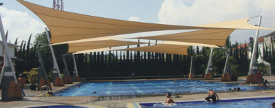 پوشش کششی سایبان استخر-سقف کششی استخر مدل شید
