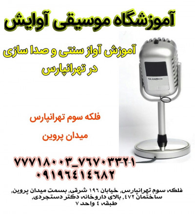 آموزش  تخصصی آواز سنتی و صداسازی در تهرانپارس