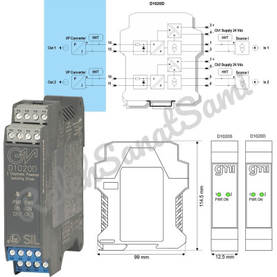 D1020D درایور ایزوله قدرت یافته، بریر و ایزولاتور جی ام اینترنشنال G.M. International