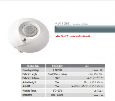 چشم دزدگیر پرلا مدل PMD_360