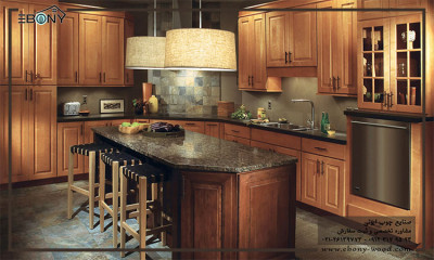 طراحی و اجرای کابینت آشپزخانه کلاسیک چوبی