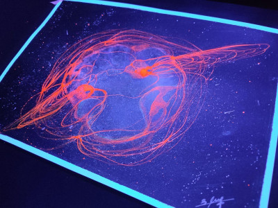 تابلو نقاشی کهکشان درخشان