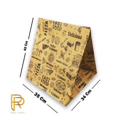 پاکت بیرون بر پیتزا خانواده سایز ۳۴ طرح عمومی (۱۰۰عددی)