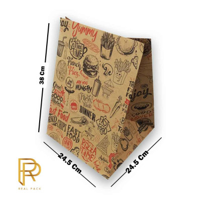 پاکت بیرون بر پیتزا تک نفره ۲۴ سانتی طرح عمومی (۱۰۰عددی)