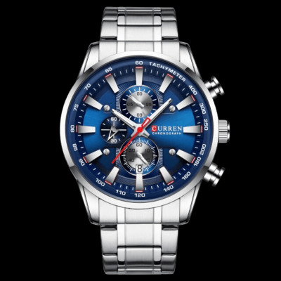 خرید ساعت مچی مردانه کارن مدل 8351 نقره ای-آبی (کورن واتچ CURREN WATCH)