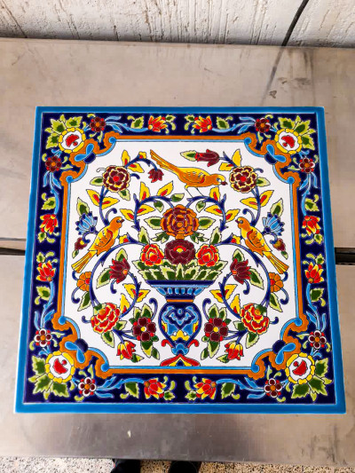 کاشی سنتی - گل و مرغ - گل و مرغ اسلیمی -گل و مرغ تذهیب-  گل و مرغ ایرانی - تابلو سنتی - کاشی دستی - تابلو نقاشی 