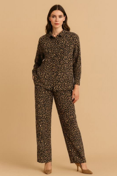 ست شومیز شلوار پلنگی – فروش عمده با طراحی خاص 