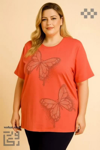 تیشرت زنانه ویسکوز نگین‌دار – فروش عمده با طراحی خاص و تنخور راحت از ورکات