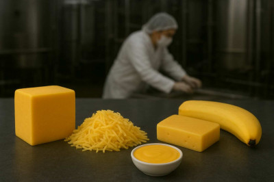 🧀 درخشش طبیعی رنگ در پنیر پیتزا با کورکومین و آناتو فریر