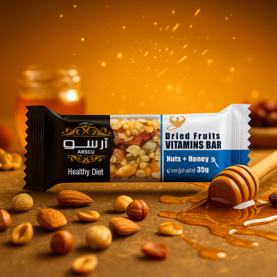 نات بار آجیل میوه ای عسلی آرسو جعبه 24 عددی