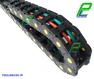انرژی گاید (زنجیر کابل) مخصوص هدایت و محافظت کابل‌ها و شیلنگ‌ها در دستگاه‌های CNC و ماشین‌آلات صنعتی