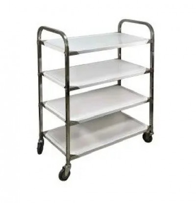 ترولی چهار طبقه استیل تخت 624 برند آذین صنعت