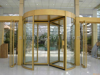 درب اتوماتیک شیشه ای خم