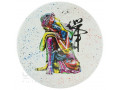 بشقاب دیوارکوب سفالی طرح بودای رنگی - چاپ طرح روی بشقاب